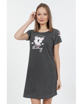 Женская ночная сорочка Vienetta Panda Dark Gray