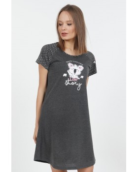 Женская ночная сорочка Vienetta Panda Dark Gray-foto2