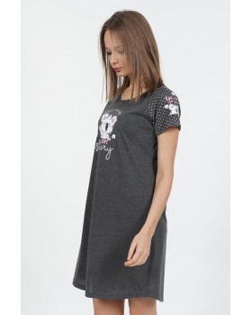 Женская ночная сорочка Vienetta Panda Dark Gray-foto3