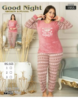 Флісова молодіжна піжама великих розмірів 'Be my Valentine'