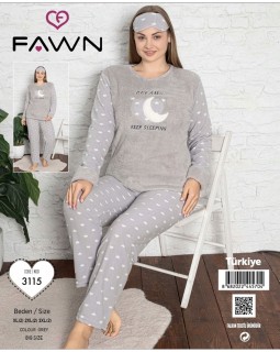 Мягкая молодежная пижама  больших размеров Fawn 3115