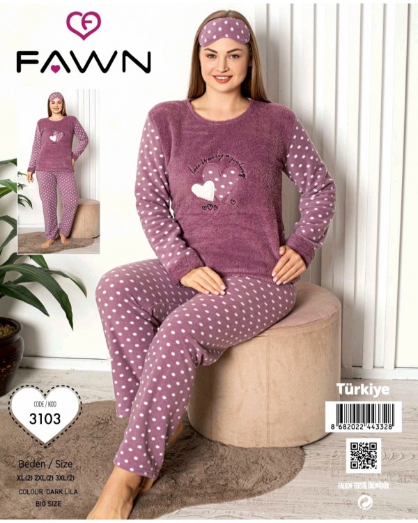 Флісова молодіжна піжама великих розмірів Fawn 3103