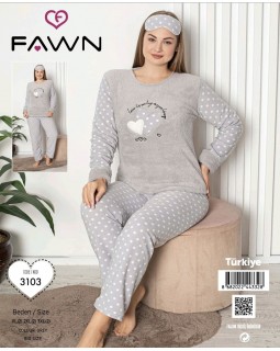 Мягкая молодежная пижама  больших размеров Fawn 3103