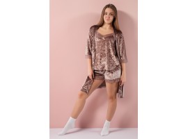 Велюрова піжама з шортами та халатиком. Nicoletta-foto5