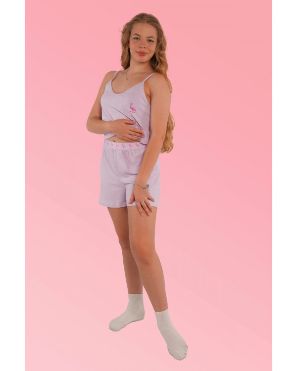 Молодіжна піжама з шортами на гудзиках Mihra 70702-2