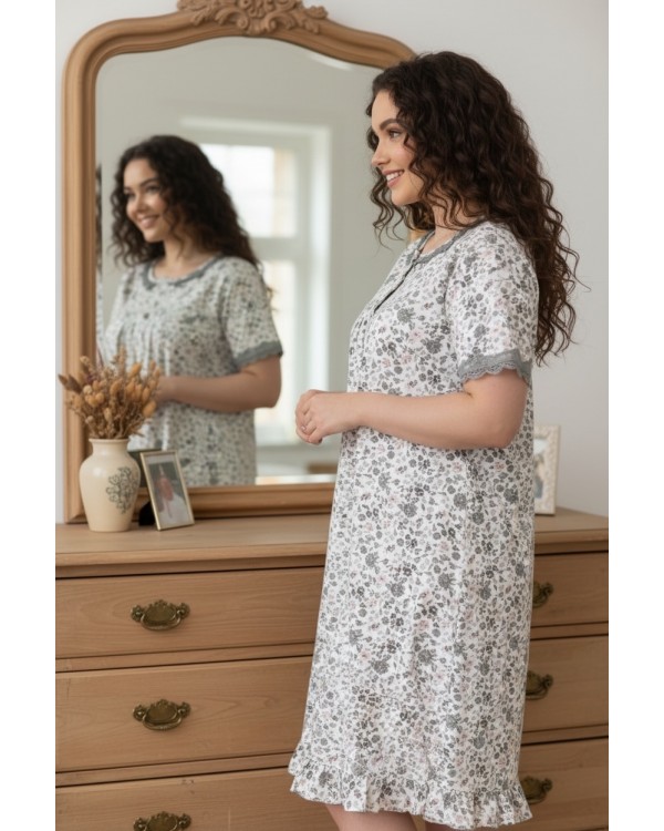 Женская ночнушка в цветочки Saimeiqi 6083