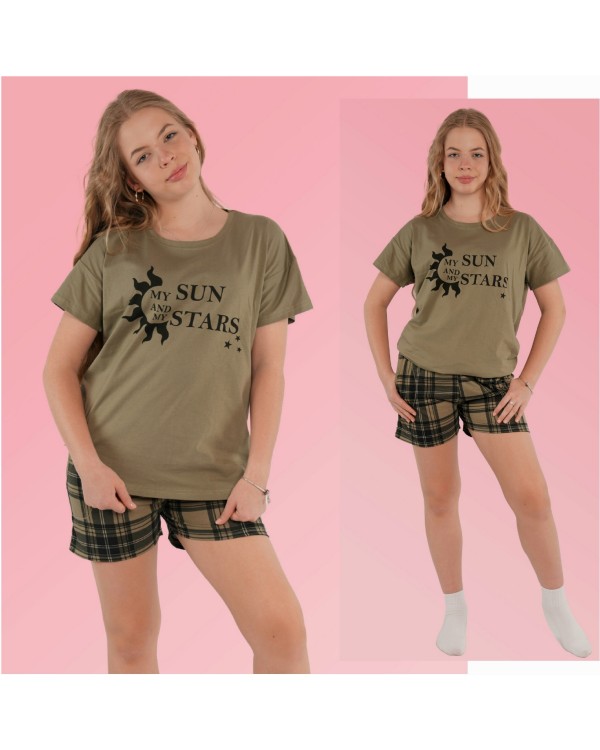 Парна сімейна молодіжна піжама 6620-2