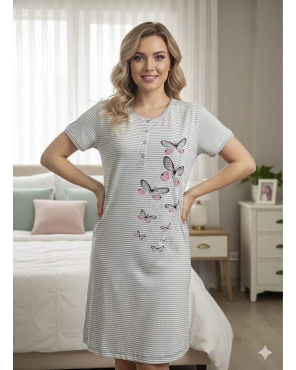 Бавовняна жіноча нічна сорочка MM63