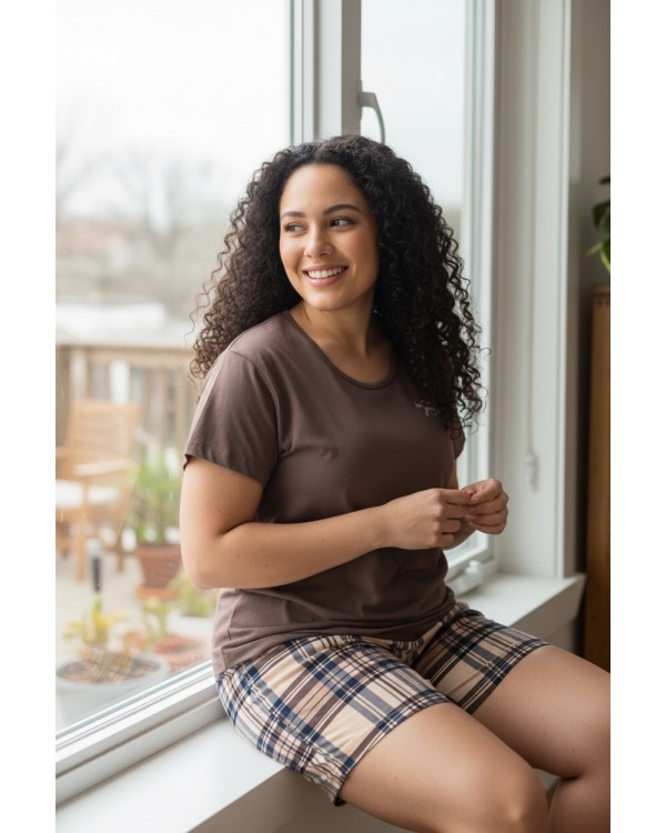 Молодіжна піжама з шортами великих розмірів. Vienetta 5100085