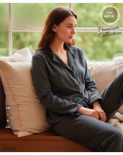 Жіноча велюрова піжама на гудзиках LANA 467-11