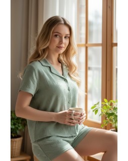 Молодіжна муслінова піжама з шортами LULL(MIHRA) 9004-1