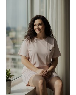 Жіноча піжама з шортами великих розмірів. Vienetta 408054