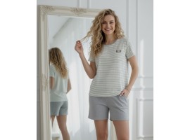 піжама з шортами в рубчик. Nicoletta 45013-foto2
