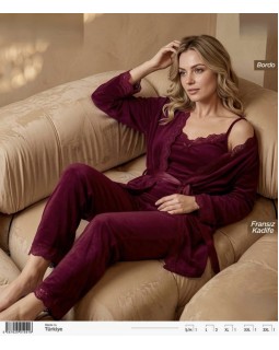 Жіноча велюрова піжама-трійка Pijamoni 5545-9